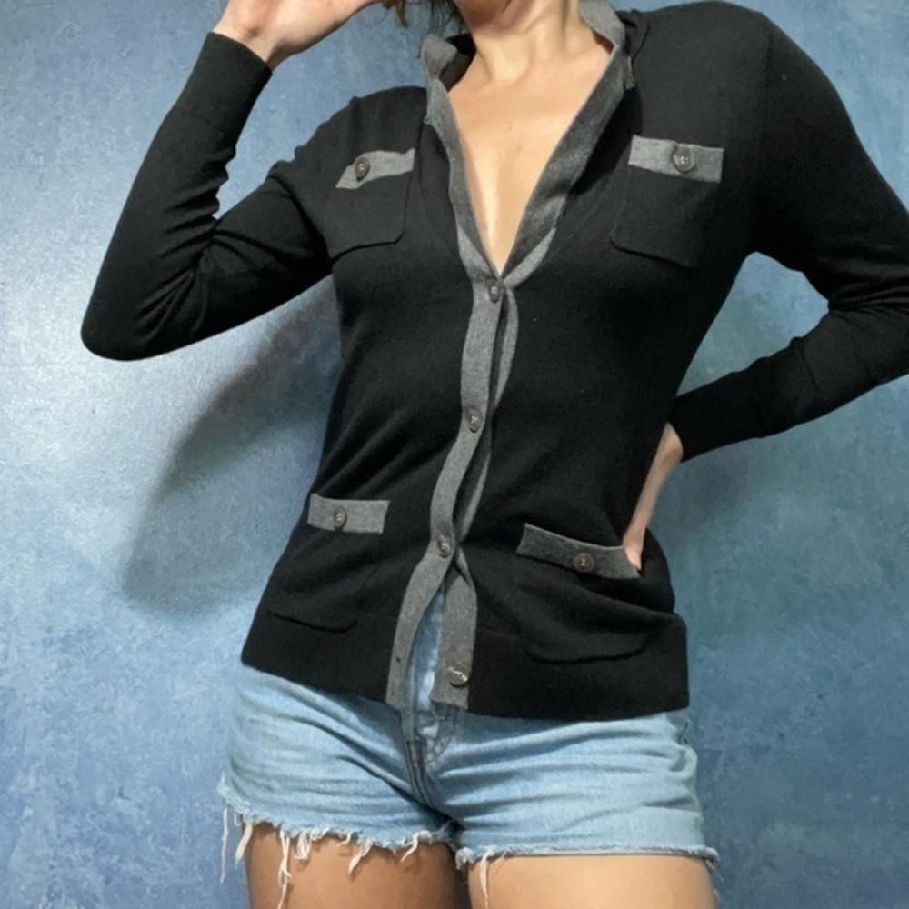 Halogen Black Cardigan Sweater